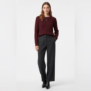 H&M Burgundy Knit Winter Sweater Women’s Small